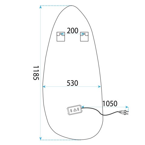 LUSTRO ŚCIENNE LED 120x55cm YH-3359