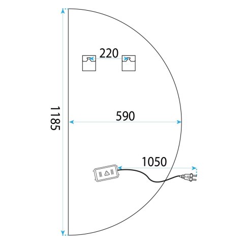 LUSTRO ŚCIENNE LED 120x60 YH-3360