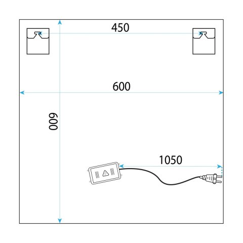 LUSTRO ŚCIENNE LED 60x60 YH-BL-12