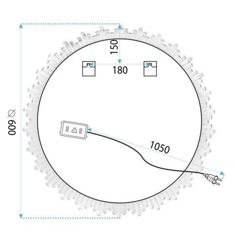 LUSTRO ŚCIENNE LED 60cm YH-3564