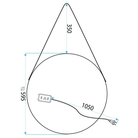LUSTRO ŚCIENNE LED Z PASKIEM 60cm YH-3339