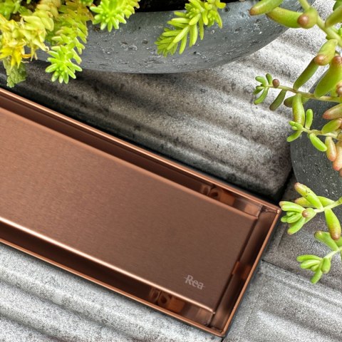 Odpływ Liniowy Rea Neox Pro Brush Copper 90