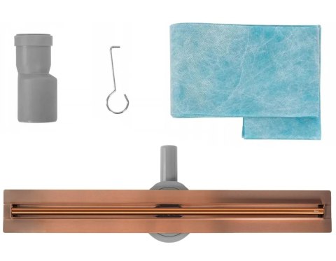 Odpływ Liniowy Rea Neox Slim Pro Brush Copper 100