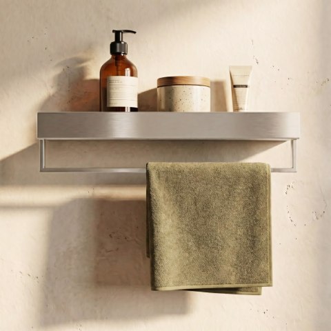 Półka łazienkowa wannowa SF01 45cm stal szczotkowana