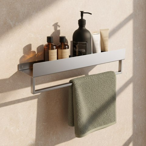 Półka łazienkowa wannowa SF01 45cm stal szczotkowana
