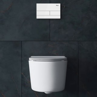 Stelaż zestaw podtynkowy K011A-Q do mis WC z przyciskiem T Białe Szkło