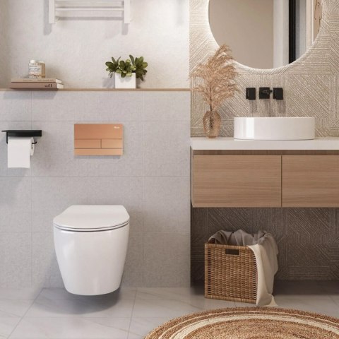 Stelaż zestaw podtynkowy K011A-Q do mis WC z przyciskiem T Miedź Szczotkowana
