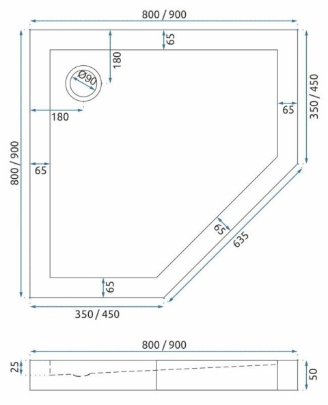 Kabina Prysznicowa Rea DIAMOND 90x90 Złota Szczotkowana