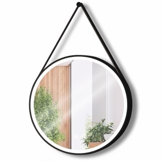 LUSTRO OKRĄGŁE LED WISZĄCE NA PASKU 70cm 104