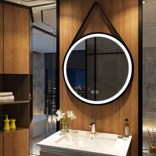LUSTRO OKRĄGŁE LED WISZĄCE NA PASKU 70cm 104