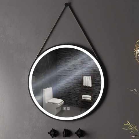 LUSTRO OKRĄGŁE LED WISZĄCE NA PASKU 70cm 104