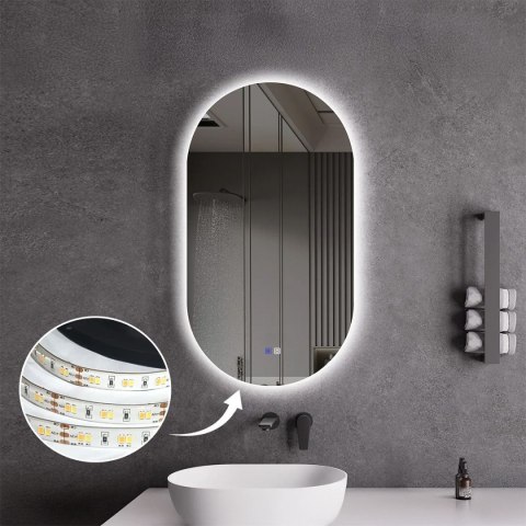 LUSTRO ŚCIENNE LED 50x80cm S027