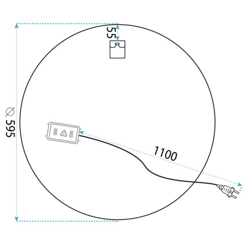 LUSTRO ŚCIENNE LED 60cm H108