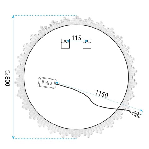 LUSTRO ŚCIENNE LED 80cm X013
