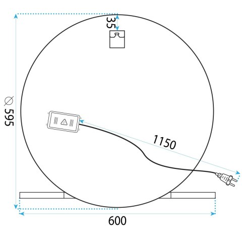 LUSTRO ŚCIENNE LED Z PÓŁKĄ 60cm 102