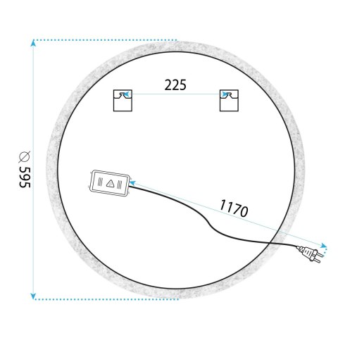 LUSTRO ŚCIENNE LED Z RAMĄ 60cm BL806