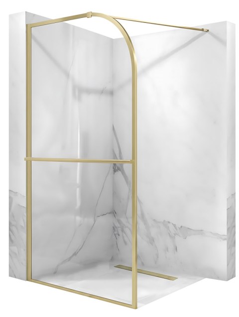 Ścianka prysznicowa Rea Sky Brush Gold 120