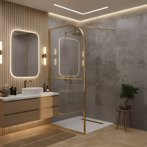 Ścianka prysznicowa Rea Sky Brush Gold 120