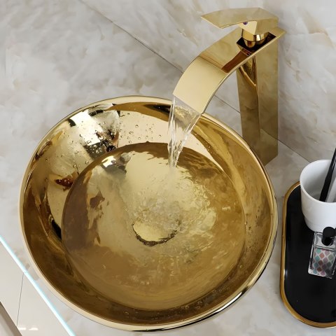 Umywalka nablatowa Rea Sofia Gold