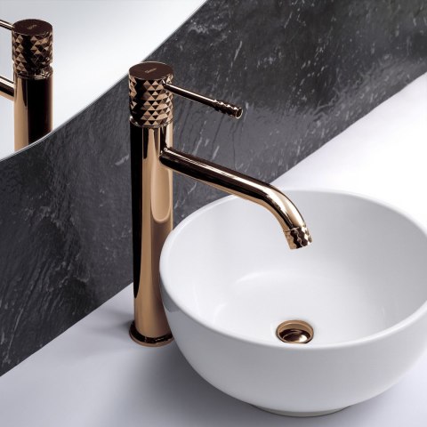 Bateria Umywalkowa Rea Lungo Diamond Miedziana Wysoka