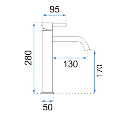 Bateria Umywalkowa Rea Lungo Tytan Wysoka