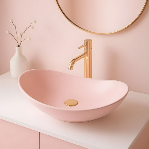 Umywalka nablatowa Rea Royal Powder Pink Matt