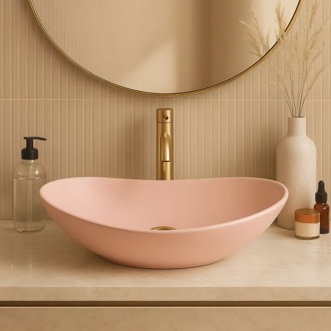 Umywalka nablatowa Rea Royal Powder Pink Matt