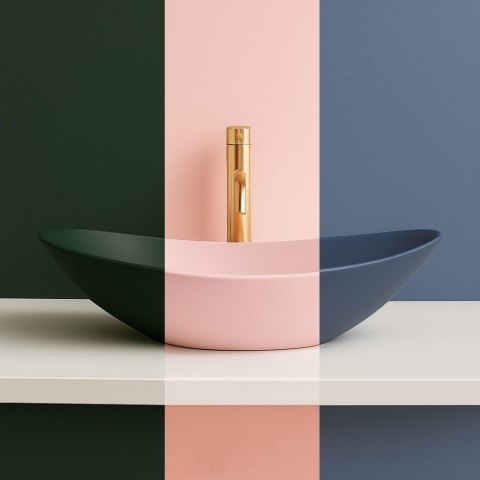 Umywalka nablatowa Rea Royal Powder Pink Matt