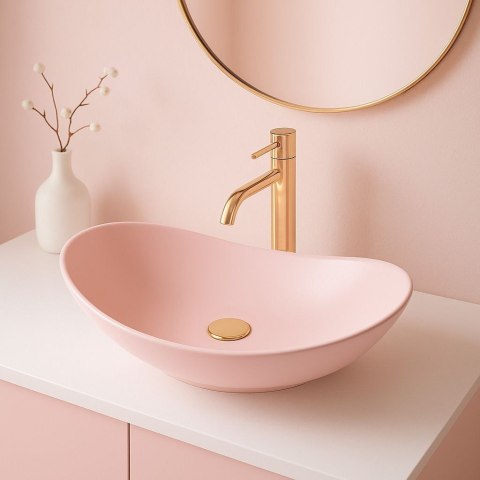 Umywalka nablatowa Rea Royal Powder Pink Matt