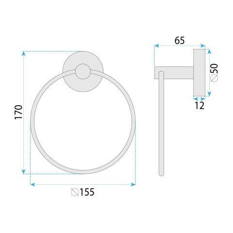Wieszak łazienkowy RING 6610 Modern Miedź Szczotkowana