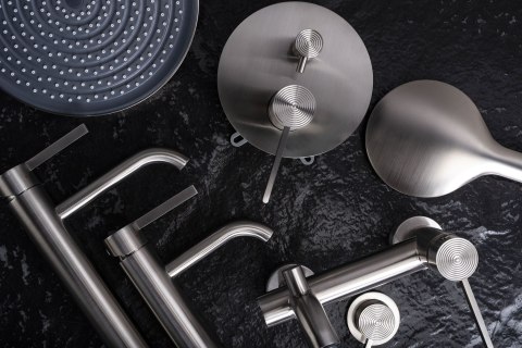 Bateria umywalkowa Rea Foster Nikiel Szczotkowany Wysoka