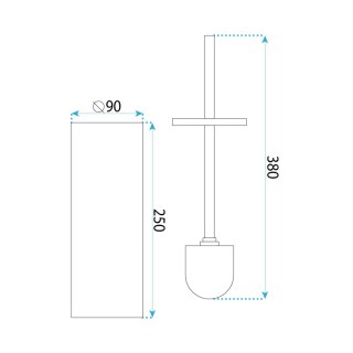 Szczotka WC B106 BRUSH GOLD