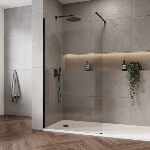 Kabina prysznicowa Walk-In Rea Flexi Transparent / Black 130