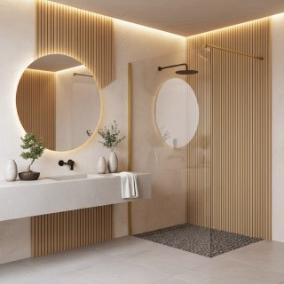 Kabina prysznicowa Walk-In Rea Flexi Transparent / Brush Gold 120