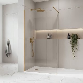 Kabina prysznicowa Walk-In Rea Flexi Transparent / Brush Gold 80