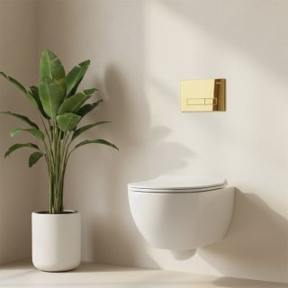 Stelaż zestaw podtynkowy K011A-Q do mis WC z przyciskiem HD Złoty
