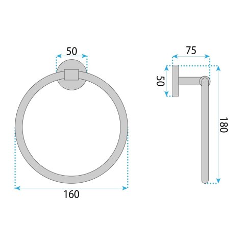 Wieszak łazienkowy Ring 5710 Galo Miedź Szczotkowana