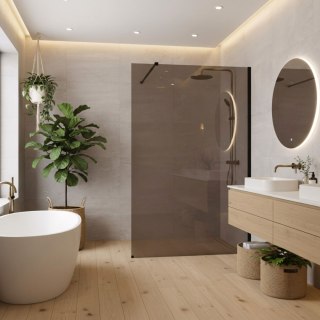 Kabina prysznicowa Walk-In Rea Flexi Brown / Black 140