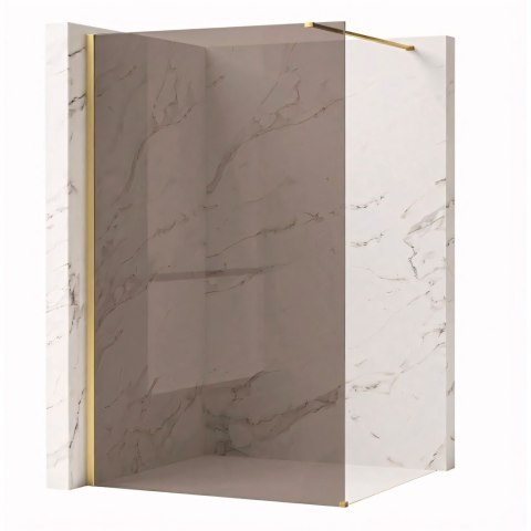 Kabina prysznicowa Walk-In Rea Flexi Brown / Brush Gold 140