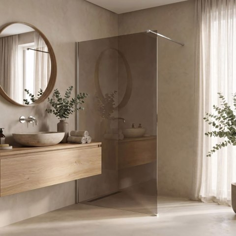 Kabina prysznicowa Walk-In Rea Flexi Brown / Chrome 130