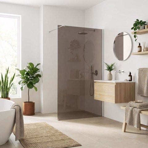 Kabina prysznicowa Walk-In Rea Flexi Brown / Chrome 140