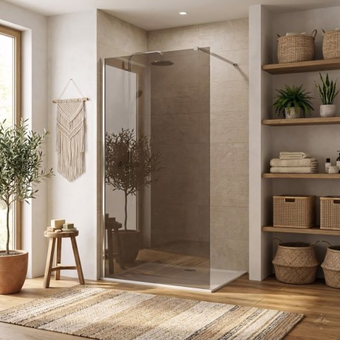 Kabina prysznicowa Walk-In Rea Flexi Brown / Chrome 140