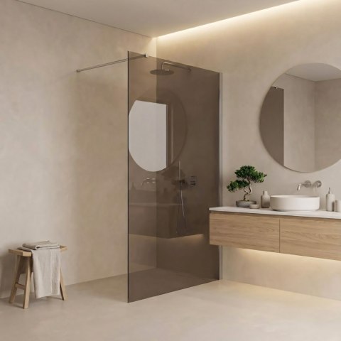 Kabina prysznicowa Walk-In Rea Flexi Brown / Chrome 140