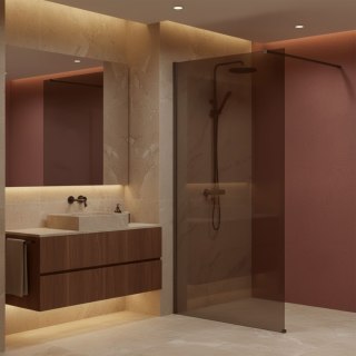 Kabina prysznicowa Walk-In Rea Flexi Brown / Tytan 80