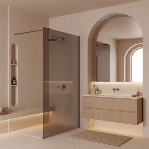 Kabina prysznicowa Walk-In Rea Flexi Brown / Tytan 90