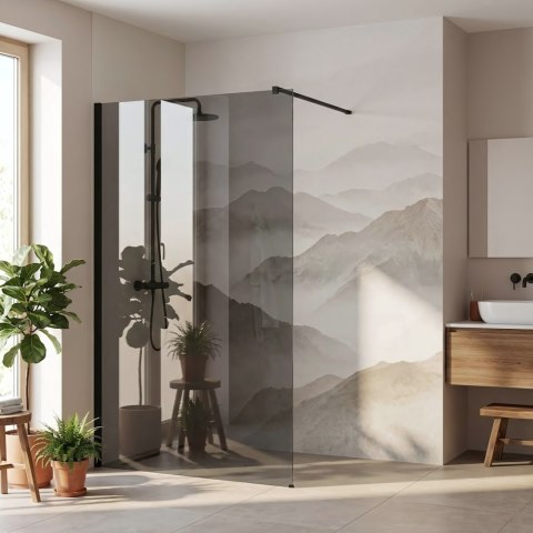 Kabina prysznicowa Walk-In Rea Flexi Grey / Black 110