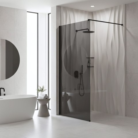 Kabina prysznicowa Walk-In Rea Flexi Grey / Black 110