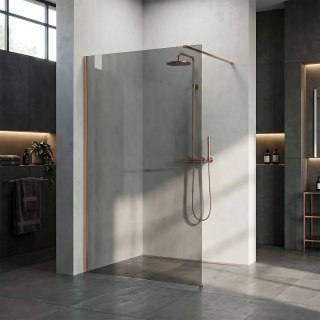 Kabina prysznicowa Walk-In Rea Flexi Grey / Brush Copper 130