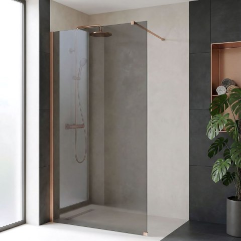 Kabina prysznicowa Walk-In Rea Flexi Grey / Brush Copper 90