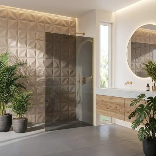 Kabina prysznicowa Walk-In Rea Flexi Grey / Brush Gold 80